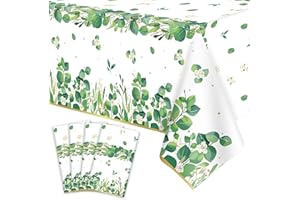 Dvaorc Tovaglie di foglie di Eucalipto Verde Salvia - Rettangolari per Neonato, Doccia, Compleanno, Giungla, Matrimonio, Festa - Decorazione 86 x 51 Pollici
