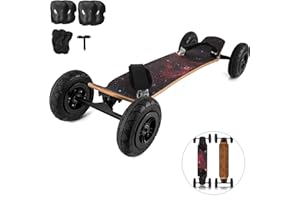 VEVOR Mountainboard 99,1 cm Skateboard Tout Terrain avec Fixations pour croisière, Descente et Montagne