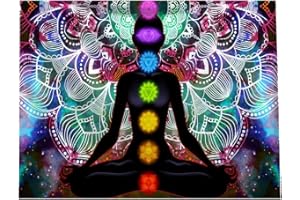 Jsleid Arazzo Parete Meditazione Yoga, Arazzo Parete Sette Chakra, Colorato Mandala Arazzo, Coperta Seduta, Telo Mare, per Soggiorno, Camera Letto, Studio, Sala Pranzo, Camera Bambini, 200x150cm