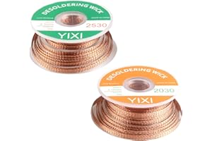 ICYWINK Treccia Dissaldante con Flussante, Filo dissaldante, Treccia Stoppino di Saldatura,Stoppino per dissaldare,per saldare e smontaggio di componenti elettrici(2 pcs,2,0/2,5 mm,3m)