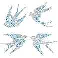 GORGECRAFT 16 Sheets 4 Styles Swallow Window Clings Anti-Collision Glass Decal Static Non Adhesive Vinyl Film Home Decorations for Bird Strikes, Glass Alert Stickers, Stop Birds Flying into Windows