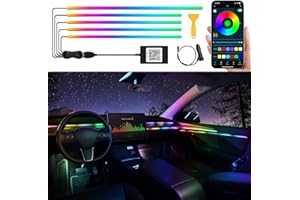 TWETIZ Acrylic Interior Car LED Strip Light with Wireless APP, RGBIC Dreamcolor 5 in 1 Ambient Lighting Kits, 16 Million Colors Sound Active Function Car Neon Lights, Sync to Music (dreamcolor 5 in 1)