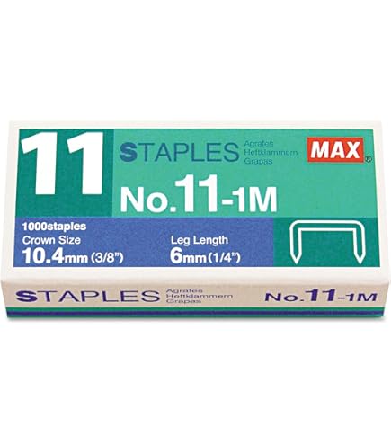 Cucitrice Max Vaimo Polygo 11 HD-11SFL – Pinzatrice Nera Per 40 Fogli 64g/m², Punti N°11, Design Ergonomico, Include Punti Regalo