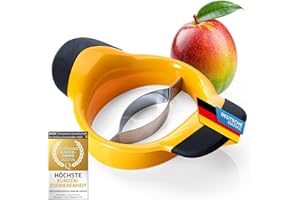 Dimono® Éplucheur de mangues Trancheur de mangues en acier inoxydable ; diviser & dénoyauter la mangue ; dénoyauteur de mangues avec lame en acier inoxydable