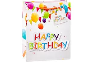 TSI Sac cadeau Série ANNIVERSAIRE, lot de 3, taille : moyenne (23 x 18 x 10 cm), N° d'art. 84014-4