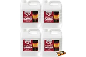 Bartoline Premium Grade Paraffin 4 x 4L (16 litres) - Paraffin Oil for Greenhouse Garden Heater Oil Burner Lamps Torches with KasaBona Safety Matches