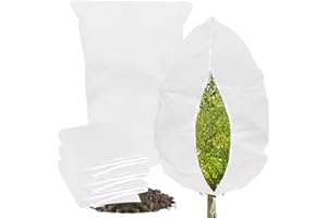 CFYTHYAB 3 PACK Plant Covers for Winter 80x120cm, 80gsm Garden Fleece Frost Protection Bags with Zipper Drawstring, Plant Fleece Frost Freezing Cloth Blanket for outdoor plants Fruit Tree Potted Plants