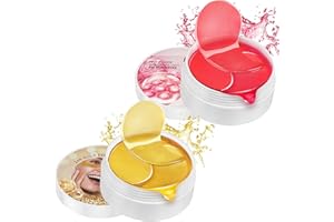 TURIUEBA 120PCS Patch Occhiaie e Borse Occhi Pach Coreani Eye Maschera Parch Contorno Occhi Collagene e Acido Laluronico Korean Antirughe 24K Gold Patches Riduce le Rughe e le Linee Sottili Idrata Anti-Età