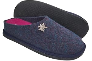 Primo Calzature Ciabatte Donna ValGardena Pantofole Invernali da Casa in Lana, Suola in Feltro con Plantare Estraibile