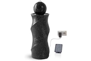 Bloomida Fontana solare per fontana da esterno con LED I Fontana da balcone/giardino Fontana solare ornamentale da interno e da esterno I Fontana a cascata Fontana d'acqua Fontana a sfera da giardino