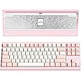 KEEBMONKEY WOBKEY Crush 80 Reboot CNC Aluminum 5-Second Quick-Release Triple-Mode Connectivity Mechanical Keyboard with Superior Acoustics (Pro Pink)