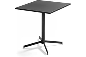 Oviala Palavas - Table de Jardin carrée Bistro inclinable en Acier Gris