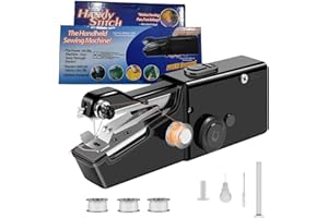 YURDOCA Hand Held Sewing Machine for Adults/Beginners, Mini Household Hand Sewing Machine Portable Stitch Needlework Set for DIY Clothes Stitching Home Travel