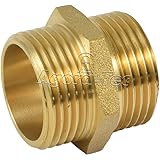 Agora-Tec® Messing Doppelnippel 1 Zoll AG (33,3mm) auf 1 Zoll AG (33,3mm) Industriequaltät