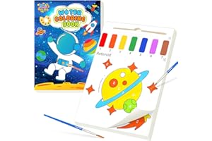 PIEKIDSFUN Water Painting Books for Kids, Water Colouring Book for Children, Watercolour Paint Set Magic Book Arts and Crafts Birthday Drawing Gifts-Spaceflight