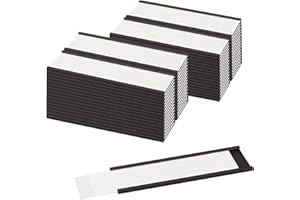 LLPT 50 Pezzi Etichette Magnetiche Etichette Magnetiche Scrivibili Con Pellicola Protettiva in Plastica Trasparente 30MM X 100MM per Scaffali Metallici Armadietti e Lavagne Bianche (MH3150)