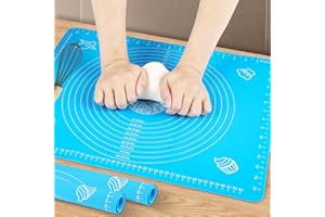 ZICRO Tapis à Pâtisserie en Silicone Antidérapant,Tapis De Cuisson Silicone,Extra épais et Antiadhésif Tapis de pâte Tapis de pétrissage,Convient à La Fabrication De Macarons,De Pizza(Bleu, 45×65)