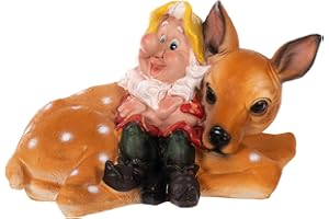 Birendy Nano da giardino grande con REH, gnomo da giardino NF15176, grande, 37 cm