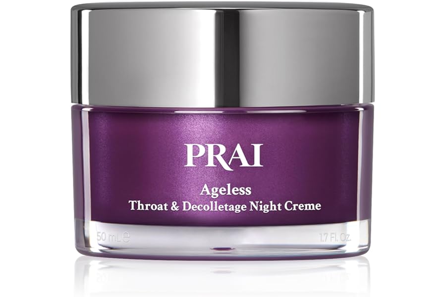 PRAI Ageless Throat & Decolletage Night Creme 50ml - Moisturising & Hydrating Formula, Two Types of Retinol - Brightens & Firms Skin - Anti-Ageing, Anti-Wrinkle Cream - Overnight Recovery Skincare