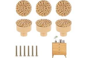 JJUNW Gałki rattanowe w stylu boho, do komód, wiklinowe, tkane, dekoracyjne uchwyty do komody, gałki do szafek z naturalnego drewna, okrągłe gałki do szafek, do mebli kuchennych, przedszkola, domu