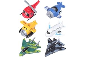 XLTXWD 6 Pack Aeroplane Toys for 2 Year Olds,Airplane Toys for Toddlers, Educational Role-Play Aircraft Models for Preschool Kids, Ideal for Birthday Party Favors and Imaginative Play
