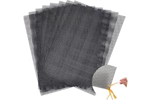 WADORN 8 pcs Fogli di Tela In Rete di Plastica, Fogli di Tela Rettangolari Vuoti per Mezzopunto per Ricamo Piastre A Rete per Maglieria All'Uncinetto Fai-Da-Te Progetto di Lavorazione Del Filato, Nero