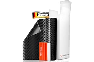 Luxshield film carbone 12x200 cm pour voiture, moto, vélo – autocollant, au mètre, fabriqué en Allemagne