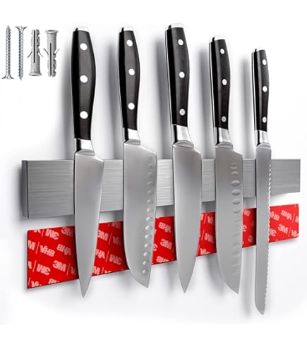 Poppstar Barre Magnétique Pour Couteaux 40cm, Aimant Extra Fort, Noir