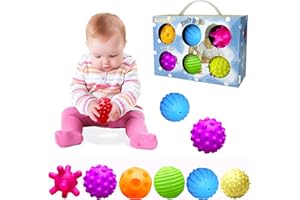 ‎ROHSCE Baby Textured Multi Sensory Massage Ball Set - BPA/Phthalate/Latex-Free for Toddler Soft Balls Infant 6 Month Baby Toys Ball