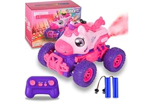 iBlivers Coche Teledirigido Unicornio para Niños, Monster Truck Teledirigidos Juguete de Unicornio, Coche RC Unicornio con Luz LED en Aerosol, Juguete Regalo Unicornios para niñas y Chicos