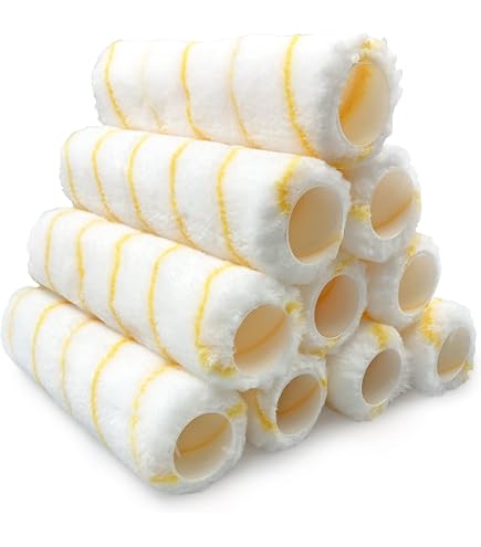 Hamilton Perfection Paint Roller Sleeves 6-Pack (9" X 1.75") + Free Angled Brush - Microfibre & Long Pile - View #4