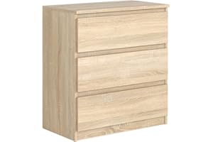 meble masztalerz Komoda Sonoma 70 cm Matowa z 3 szufladami - 70x78,5x39 cm - Komoda do salonu, sypialni - Szafka z szufladami - Komoda z szufladami