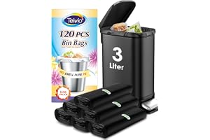 Teivio Mini soppåsar, 3 l, 120 stycken, små, starka soppåsar, lämpliga för 3–5 l soptunna, soptunna för hem, kontor, kök