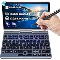 Crelander 2-in-1 Mini Laptop | 8-Inch Touchscreen Portable