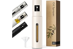 KIVY Pulvérisateur d'huile de cuisine [acier inoxydable et verre] Flacon pulvérisateur d'huile précis - Flacon pulvérisateur d'huile - Pulvérisateur d'huile pour huile alimentaire - Pulvérisateur