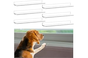 Wenqik 2 Set 6 Pcs Per Set Total Length 35.5'' x 3.25'' Width x 0.16 Thick Clear Pet Window Sill Protector from Dog Cat Scratching Protection Against Dog Claw Chewing Slobbering Window Cover Guard