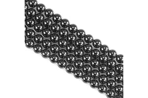OUUBUUY Black Tourmaline Crystal Beads for Jewellery Making - 45pcs, 8mm Round, Gemstone & Stone Beads