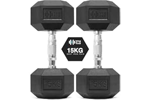 You vs You Hex Dumbbells Weights Pair for Home Exercise | 1kg - 30kg Set of 2 Hexagonal Weight Rubber Encased for Home Fitness Gym Workout Training Muscle Building & Conditioning