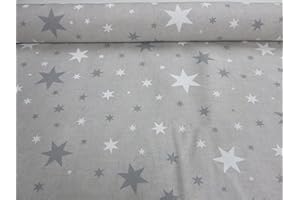 GADETEX Telas por metro loneta (Estrella Gris, 0,50 x 2,80 m)