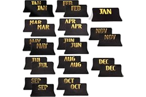 AIEX 24Pcs Monthly Tabs Calendar Stickers, Monthly Calendar Stickers Tabs Adhesive Index Tabs for Planners, Journal, Notebook, Agendas and Organizers, Office and Sturdy (Black)