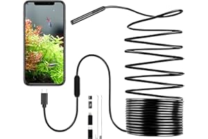 GAOEEIN Endoscopio per Smartphone IP67 Impermeabile 2.0 Megapixel HD Sonda con Telecamera e Luce per Telefono IP67 Impermeabile con 6 Luci LED compatibile con iOS Android Tablet (3M)