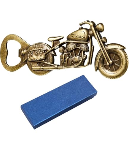 thumbnail image 2 of Vintage Motorcycle Beer Bottle Opener - Bronze Metal, Novelty Gift For Bikers, Men, Dad 2 of 6