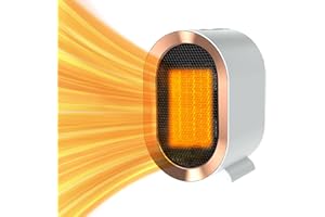 FENSHINE BEAUTY Electric Heater, 1200W Ceramic Heater Fan Heaters with 2 Heat Modes, Overheating & Tip-Over Protection, Plug in Space heaters for Home Low Energy (White)