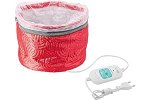 Ulable La Gorra Para El Cuidado Del Pelo,Tratamiento Térmico Para Cabello Eléctrico,Cuidado del Cabello en el Hogar (Rojo)