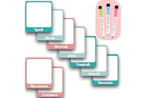 WHINAT Puzzle Magnétique Frigo de 9 Pièces - Tableau hebdo pour Menu/To Do List/Liste course/Tâches ménagères/Examen/Planning/Agenda/Organiseur/Planificateur/Calendrier de Semaine