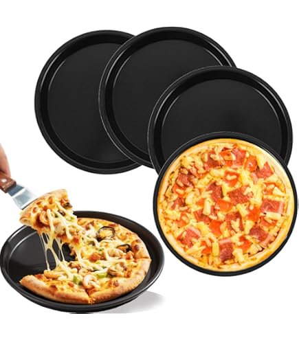 Teglie Per Pizza Da Forno Teglia Per Pizza Antiaderente Rotonda - 15-25 Cm, Per Forno E Microonde, In Acciaio Al Carbonio Vassoio Per Pizza In Acciaio