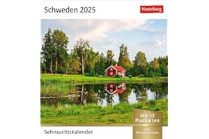 Schweden Sehnsuchtskalender 2025 - Wochenkalender mit 53 Postkarten: Reise-Kalender zum Aufstellen oder Aufhängen für Urlaubsstimmung auf dem ... Verschicken (Sehnsuchtskalender Harenberg)