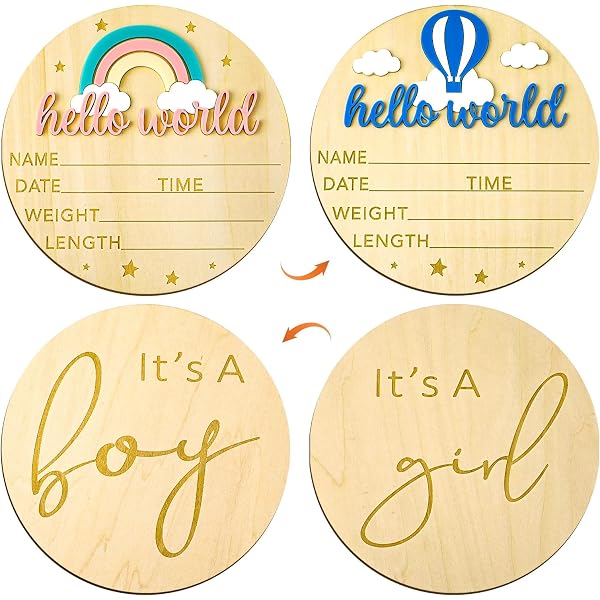 Birth Announcement Decorations 3-Piece Baby Announcement Sign Set ...