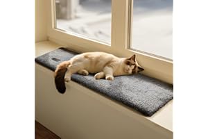 Mora Pets Cama Gato Ventana Manta autocalentable para Gatos Alfombra calefactora - Antideslizante, Suave y Lavable 90 x 28 cm