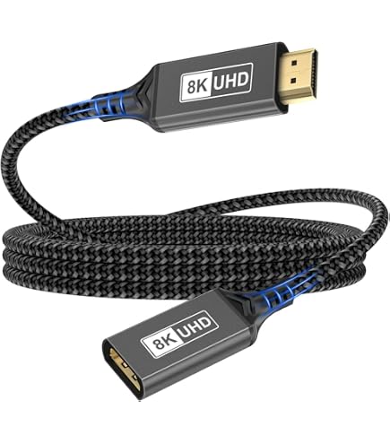 Hakeeta Adattatore Cavo HDMI Maschio-Femmina 30 Cm – Con Foro Per Vite E Supporto 3D – Prolunga Per Pannelli E Convertitori